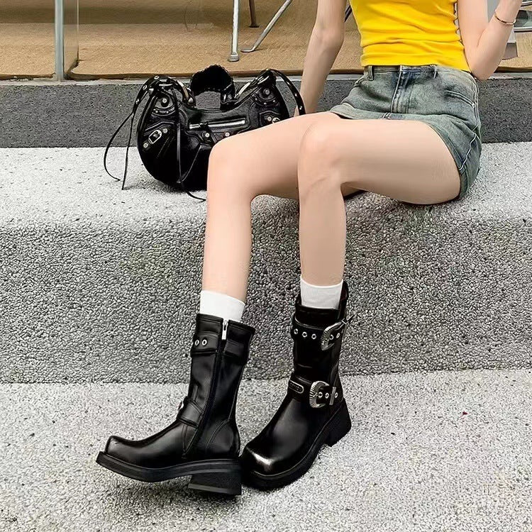 Women's Knight For British Platform Ankle Plus Women's Leather Boots