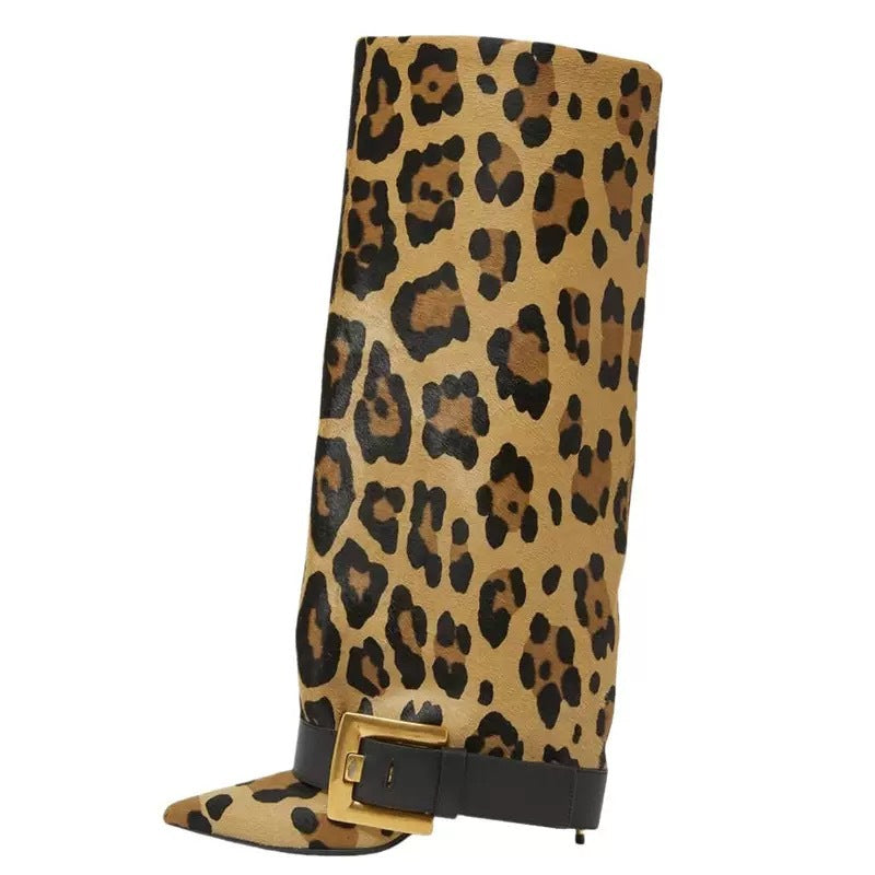 Decoration Large Tube Circumference Pants Size Women's Leather Boots