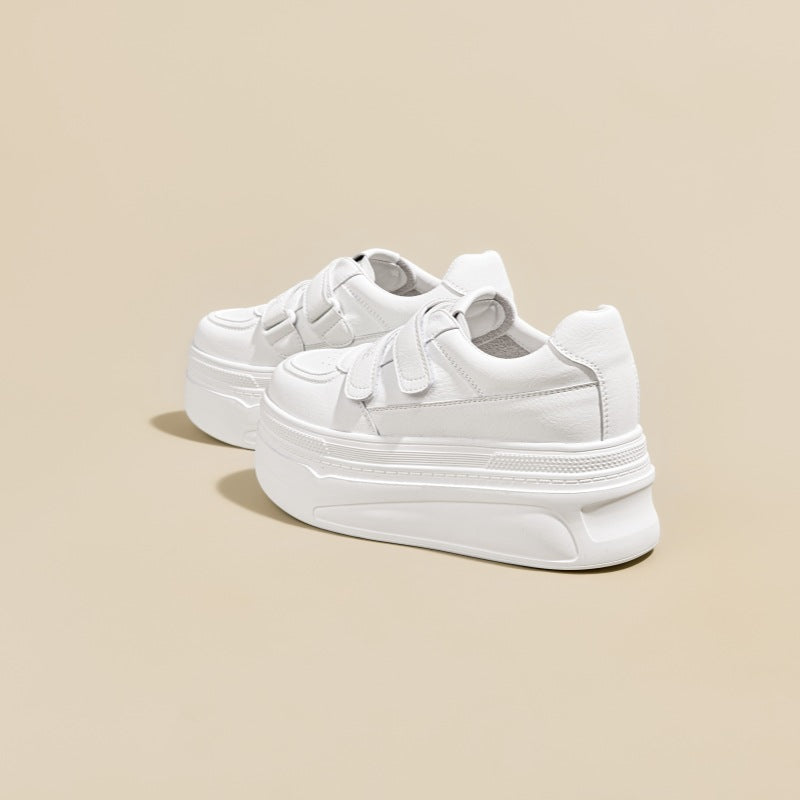 Women's Height Increasing Insole Velcro White Spring Platform Small Women's Casual Shoes