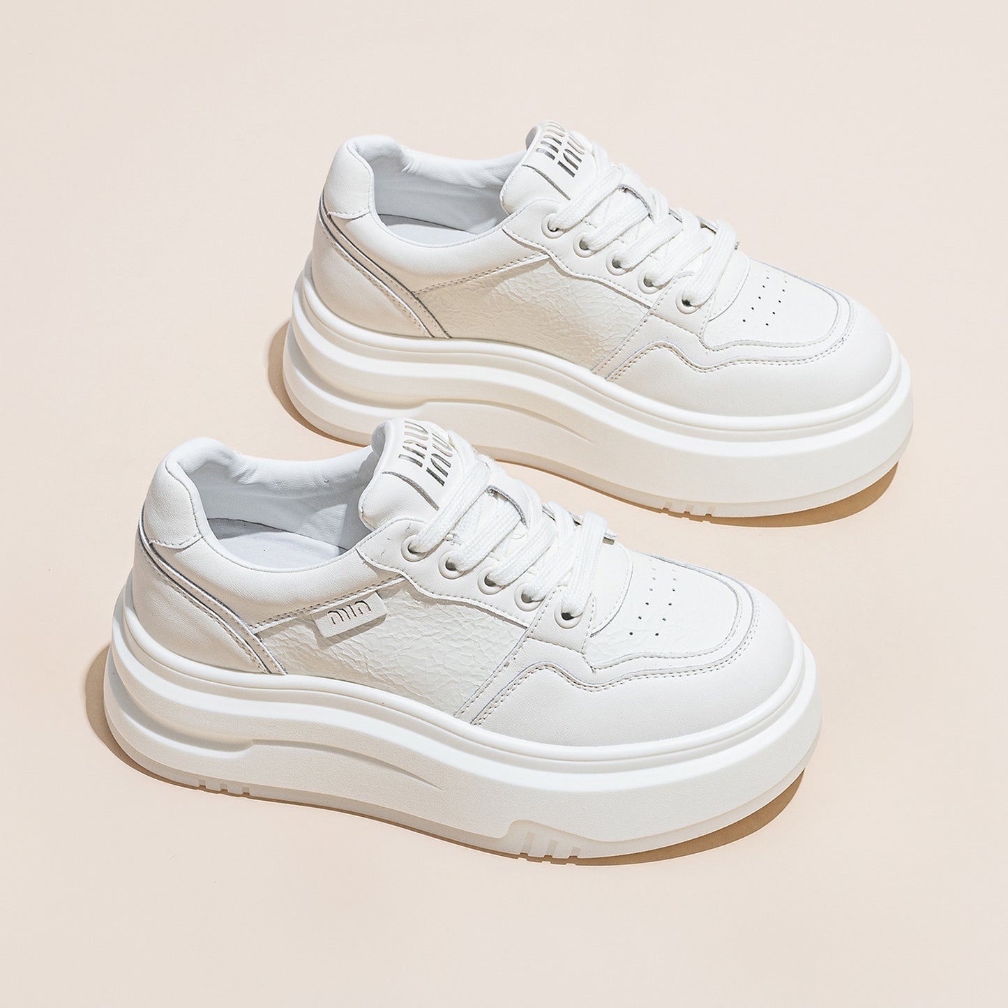 Women's White Autumn Thick Sole Increased Portable Women's Casual Shoes