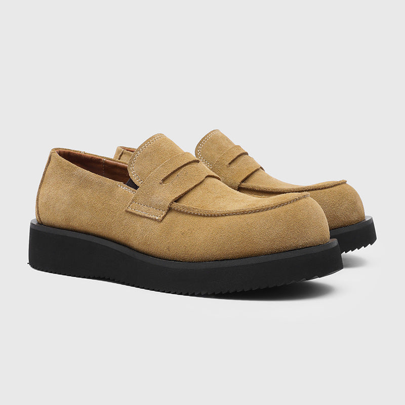 Men's Slip-on Soft Bottom Commuter Derby Spring British Style Men's Casual Leather Shoes