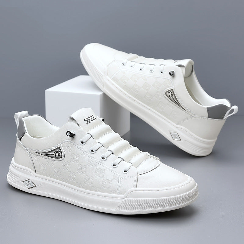 Men's Summer Korean Style Simple White Lightweight Breathable Men's Board Shoes
