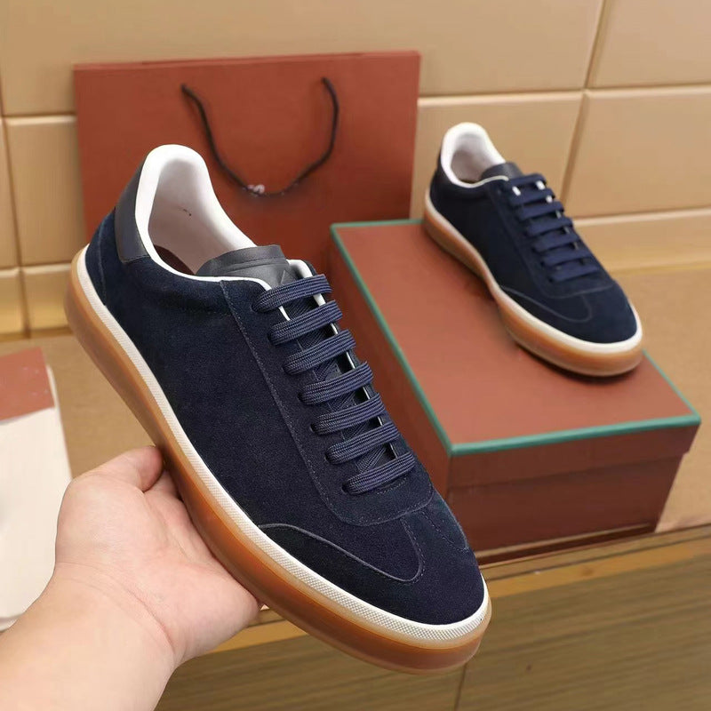 Classic White Round Toe Sports Skate German Training Flat Men's Board Shoes