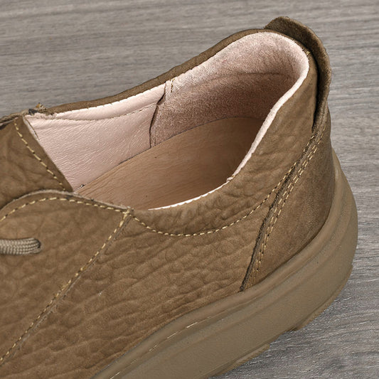 Men's Layer Cowhide Easy To Match Breathable Elephant Pattern Low Men's Casual Leather Shoes