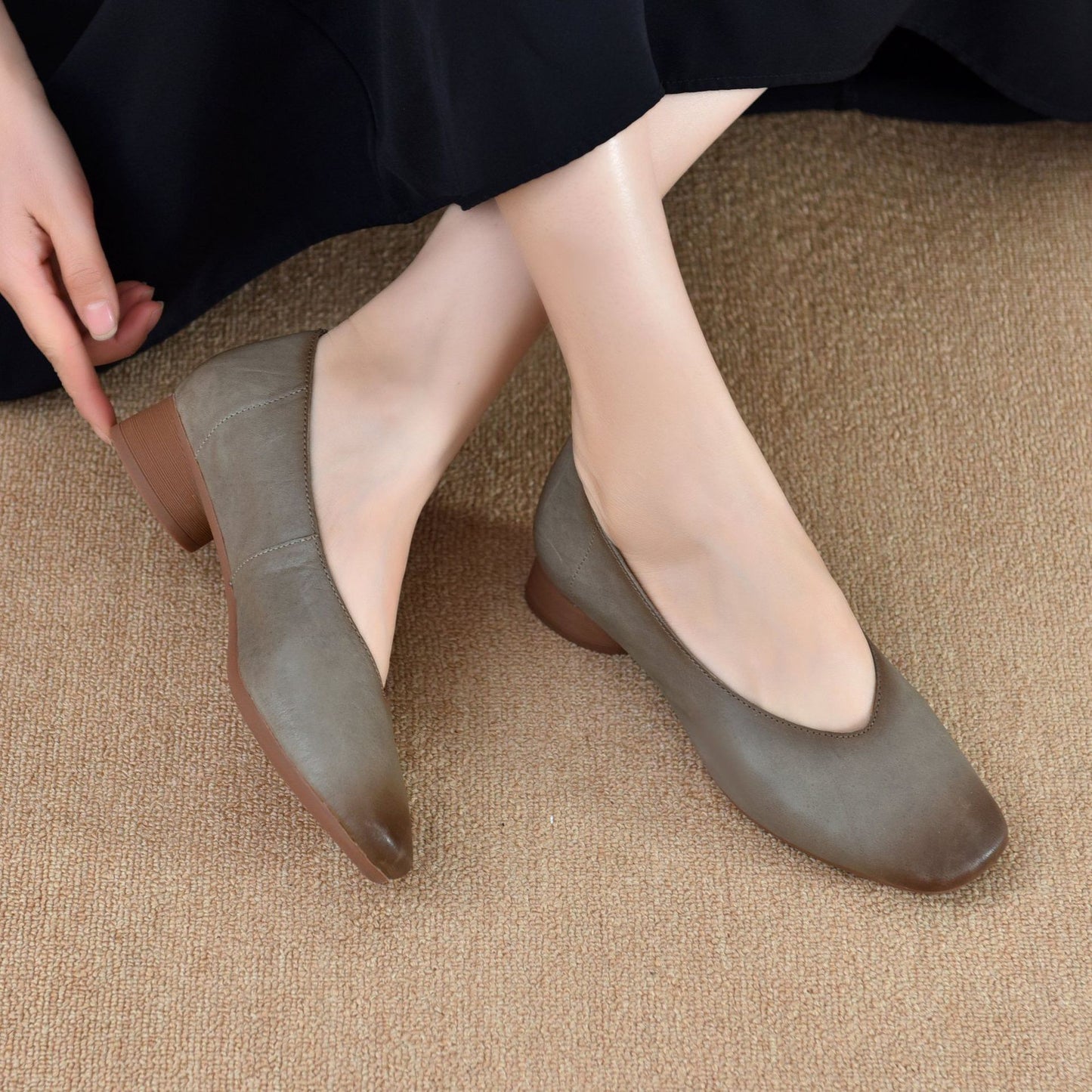 Women's Soft Bottom Comfortable Breathable Low Round Toe Pumps Cotton Flat Women's Casual Shoes