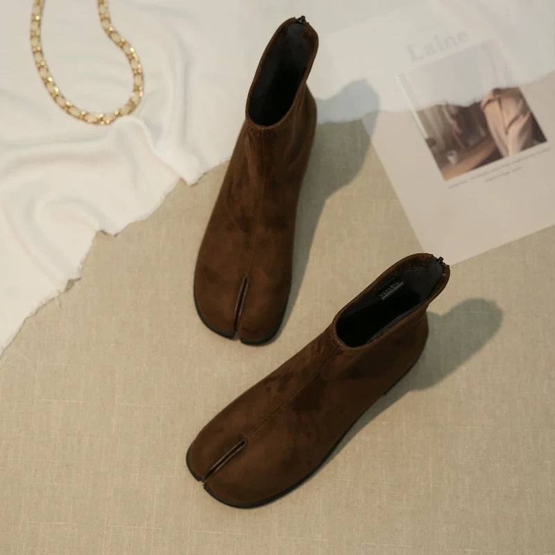 Women's Korean Style Niche Split Toe Skinny Short For Chunky Rear Boots