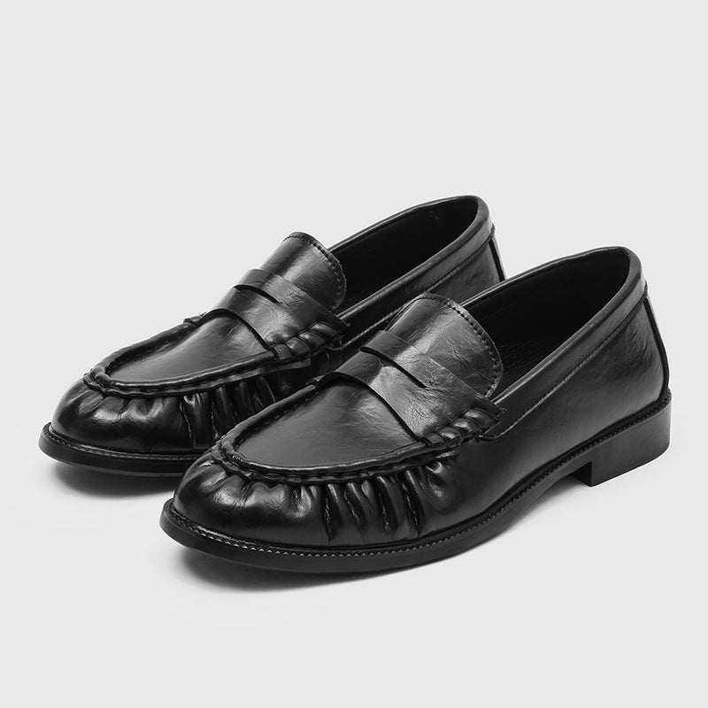 Men's Handmade Pleated Lazy Flats Spring French Loafers