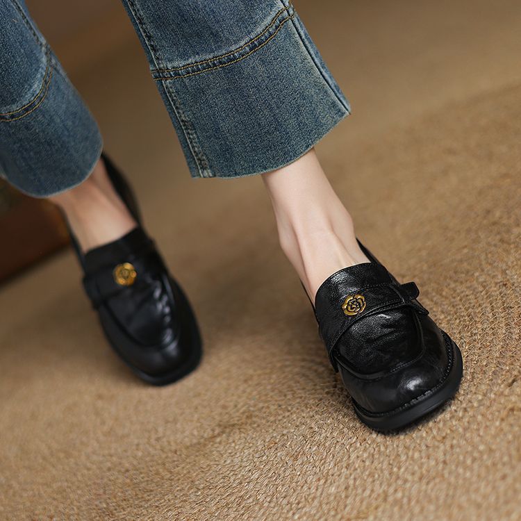 Women's Spring Pumps Round Head Chunky Mid Women's Fashion Shoes