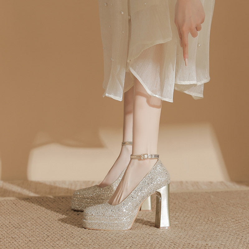Height Increasing Not Tired Feet Pumps Word Heels