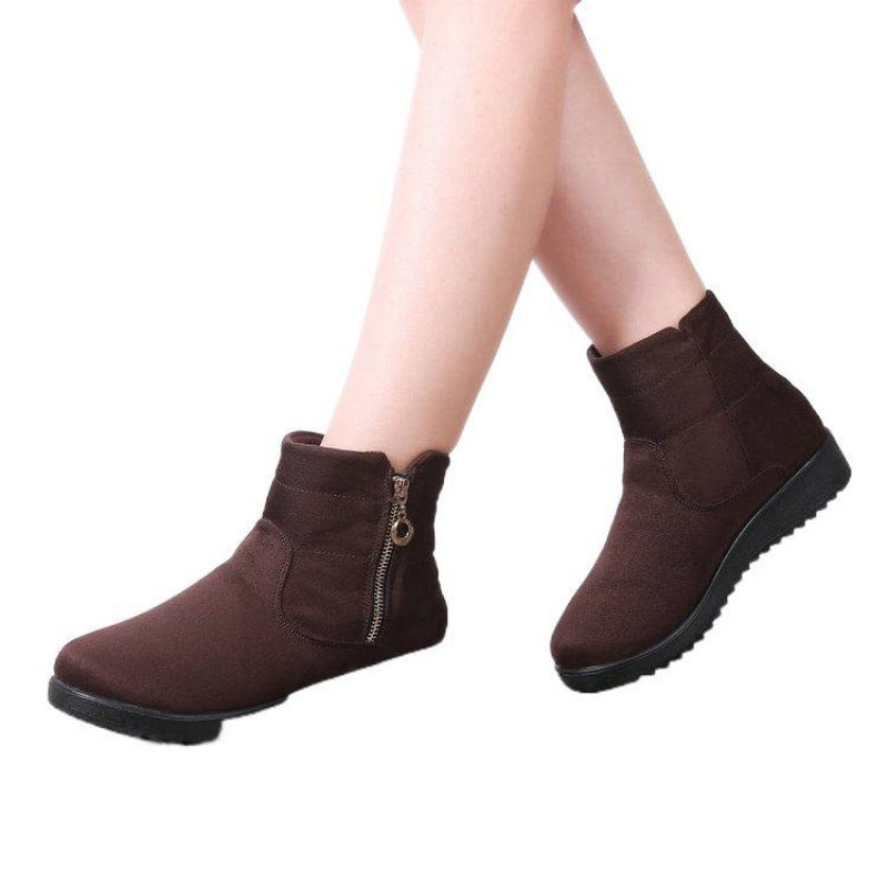 Women's Old Cloth Cotton Fashion Short Mother Fleece-lined Thickened Large Women's Snow Boots