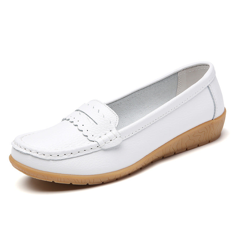 Women's Nurse Flat-heeled Beef Tendon Large Size Casual Shoes