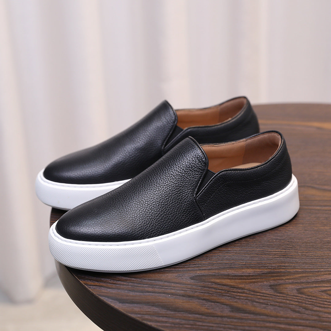 Men's Soft Cowhide Easy Wear Top Layer Sports Loafers