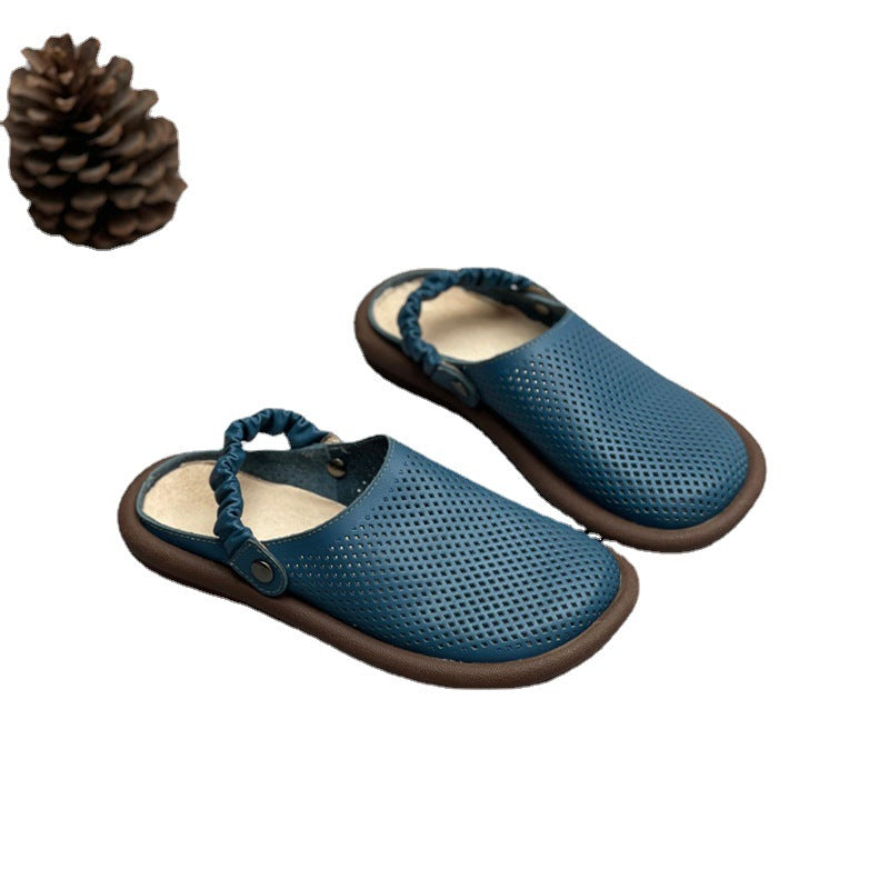 Women's Soled Flats Closed Toe Hollow Out Flat Slippers