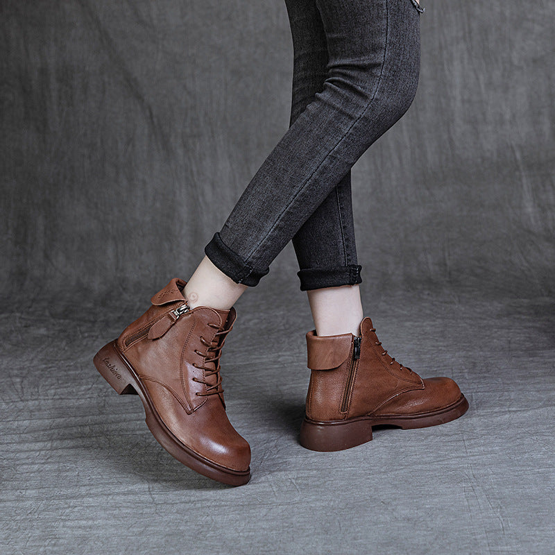 Women's Retro Affordable Luxury Martin For Cost-effective Chunky Boots