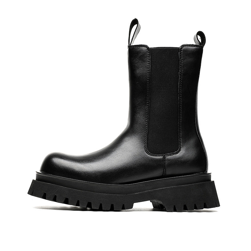 Round Head Trendy High Top Platform Slip-on Boots