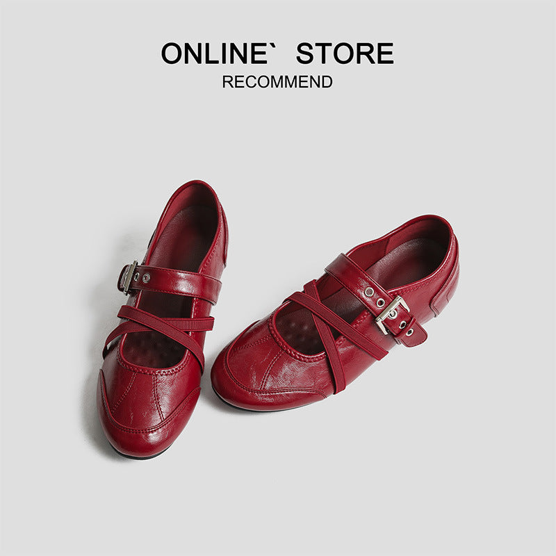 Invisible Height Increasing Insole Ballet Vintage Low-cut Pumps French Women's Casual Shoes