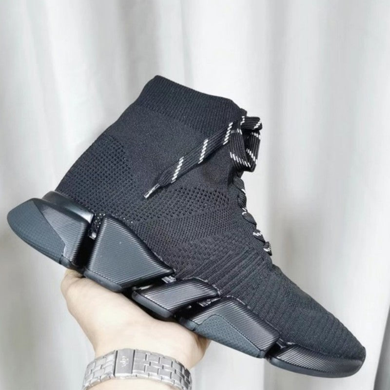 Women's Winter Paris Sock Flat Knitted Letter Sneakers
