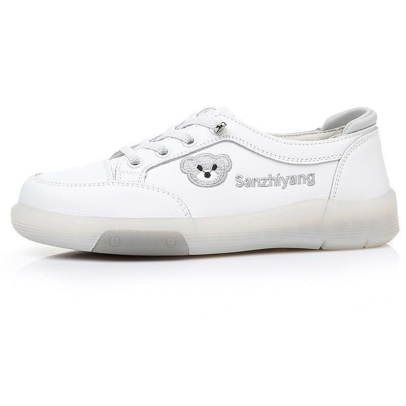 Women's Three Sheep White For Slip-on Flat Leisure Hollow Casual Shoes