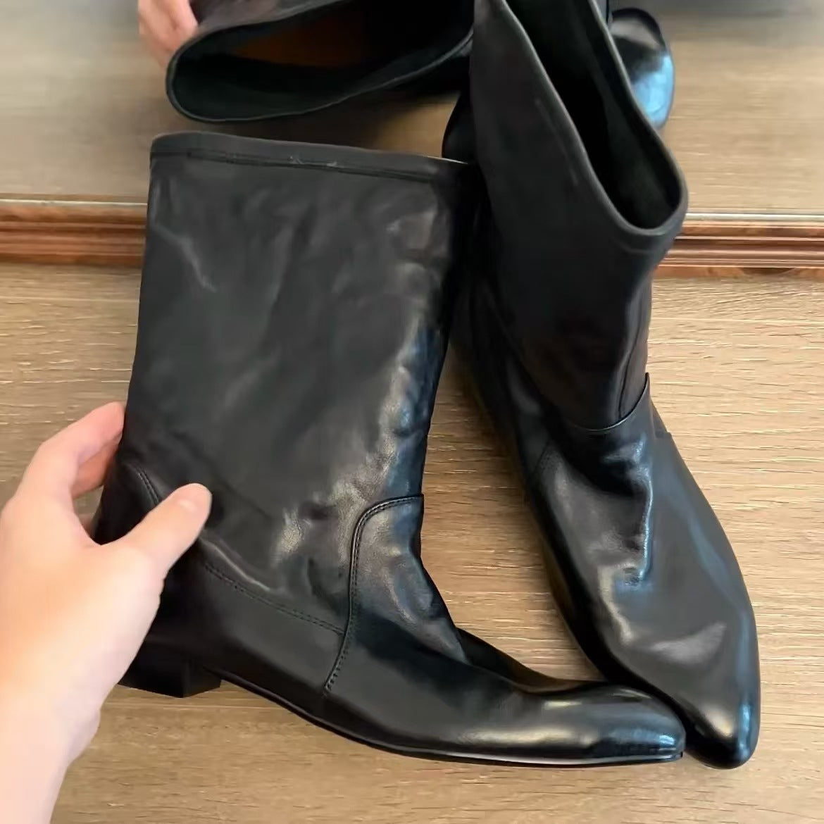 Women's Genuine Fashion Ankle High Sense Height Women's Leather Boots