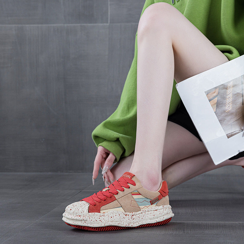 Women's Dissoed Spring Niche Design Sense Thick Sole Increased Women's Board Shoes