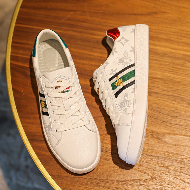 Men's Breathable White Light Luxury Bee Fashion Men's Shoes