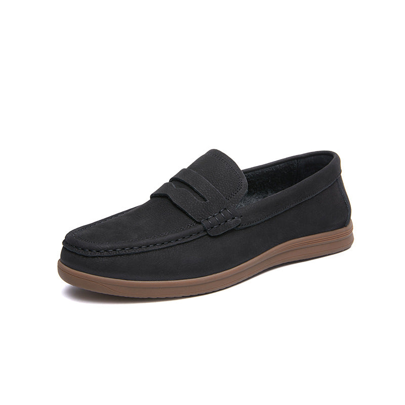 Men's Super Value Tendon Bottom Matte Cowhide Spring Comfortable Breathable Single Leather Shoes