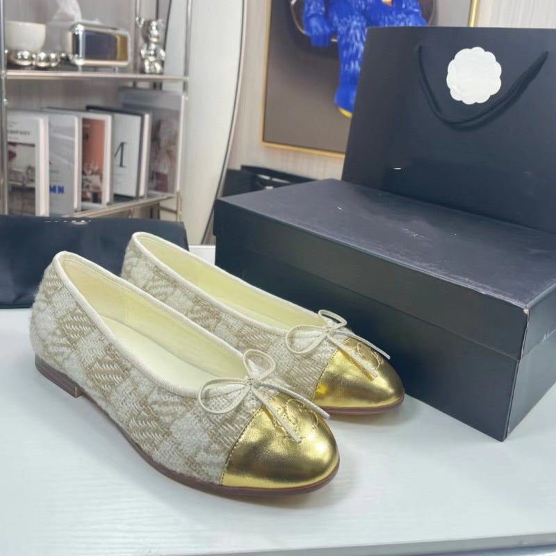 Women's Classic Ballet Bow Round Toe Flats Low-cut Comfortable Loafers