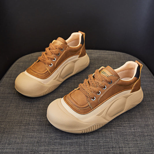 Handsome British Style Round Toe Platform Casual Shoes