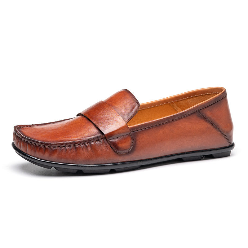 Men's Spring Genuine Soft Bottom Slip-on Fashion Loafers/doug Shoes
