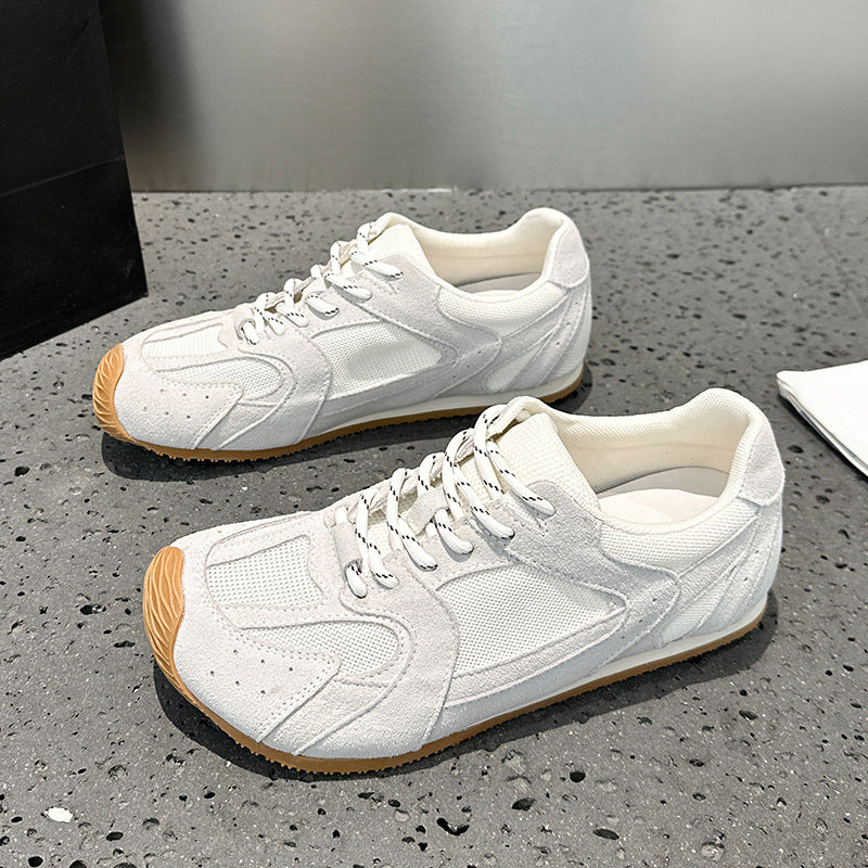 Women's Versatile Breathable Sports German Training Round Head Stitching Mesh Women's Casual Shoes