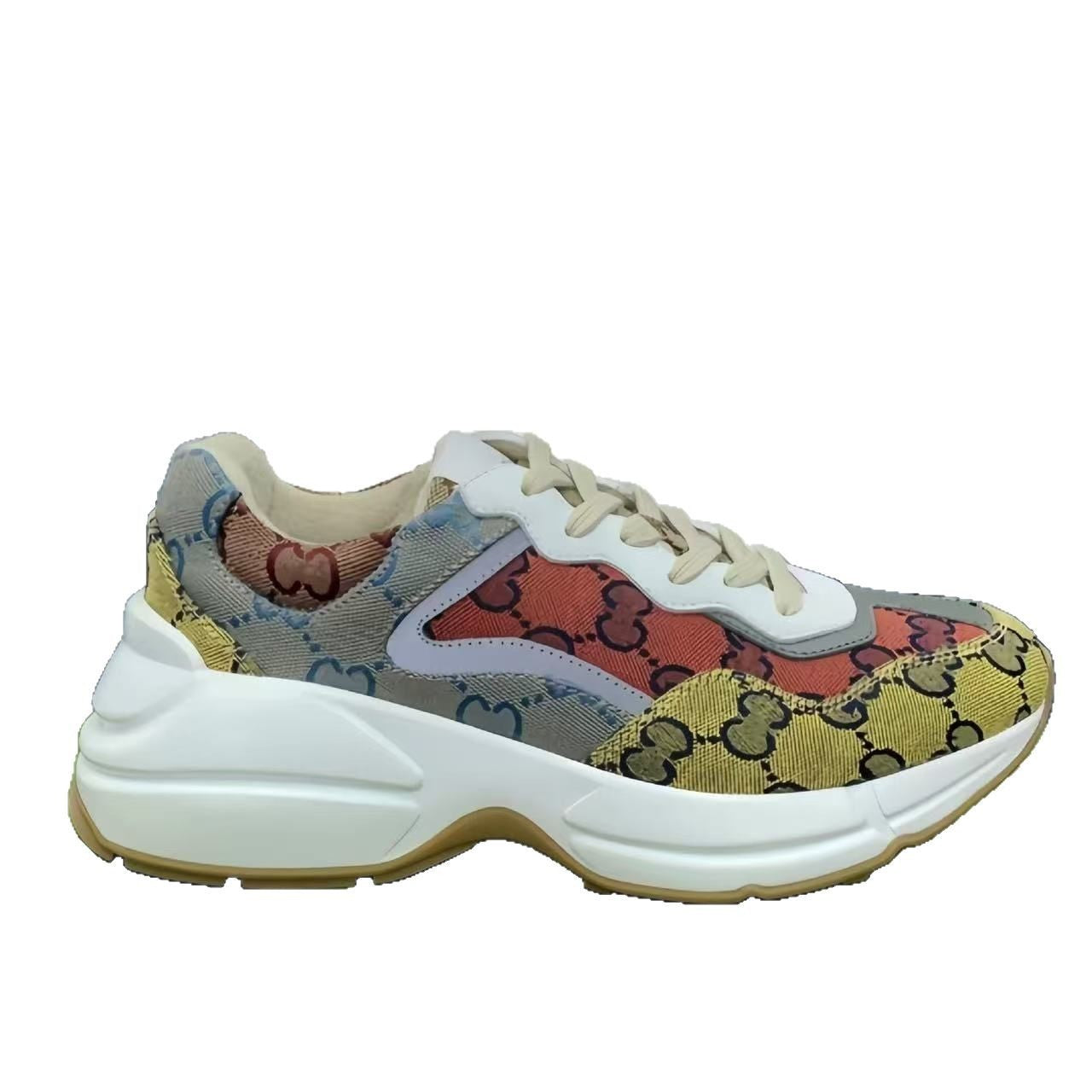 Women's Color Matching Printed Thick Bottom Not Women's Sports Shoes