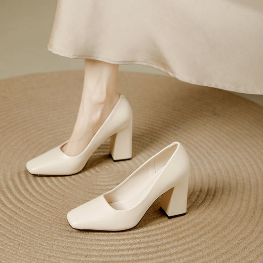 Women's Style Square Toe Professional High Not Tired Feet Commute Minimalist Women's Fashion Shoes