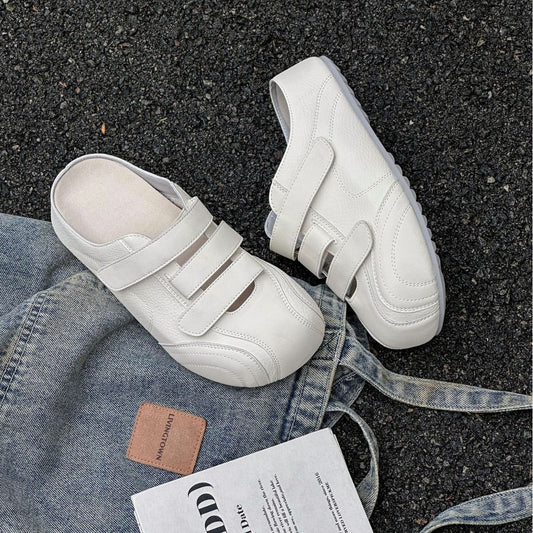 Women's Versatile Velcro Board Toe Cap Semi Thick-soles Slippers