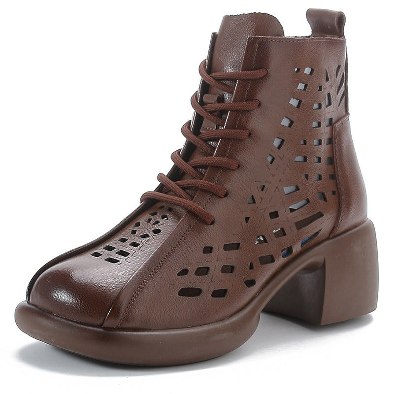 First Layer Cowhide Summer Martin Female Boots