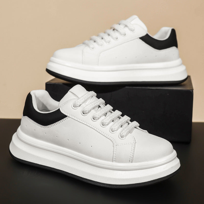 Men's Preppy Style Platform White Green Little Board Men's Sports Shoes