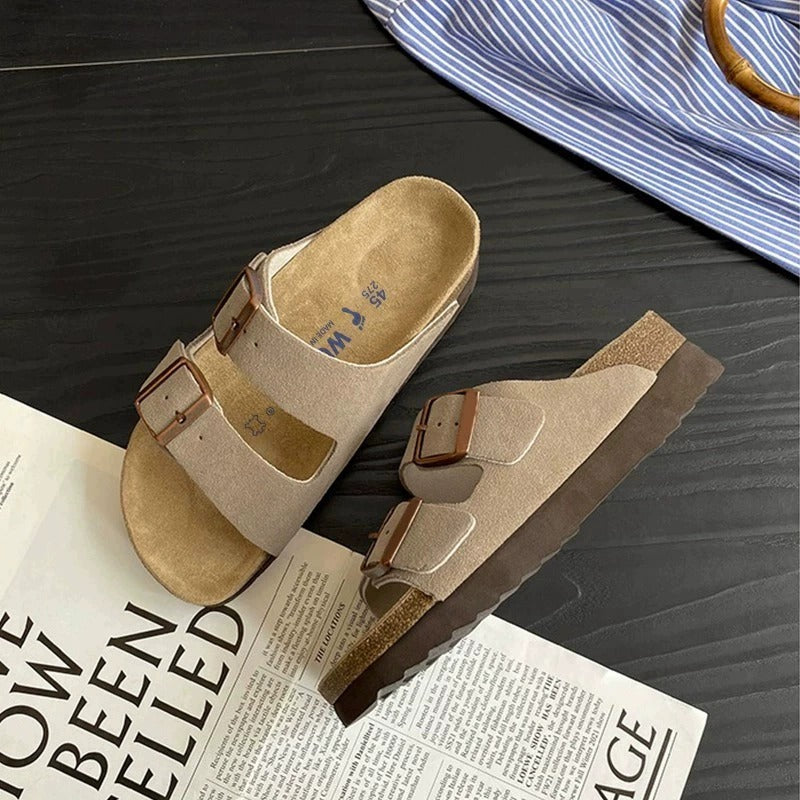 Women's Thick Bottom Toe Cap Half Retro Slippers