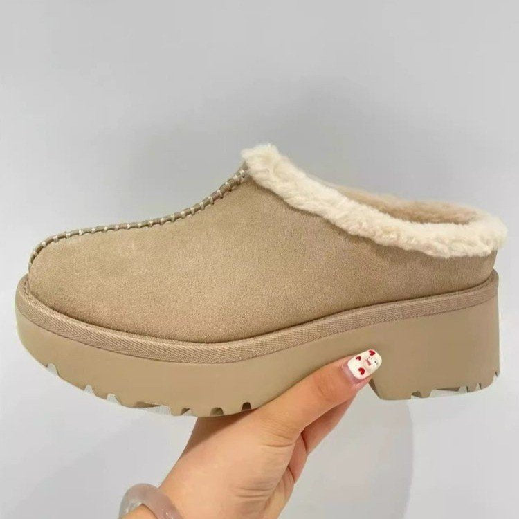 Women's Integrated Platform Fleece Lined For Thick Fluffy Boots