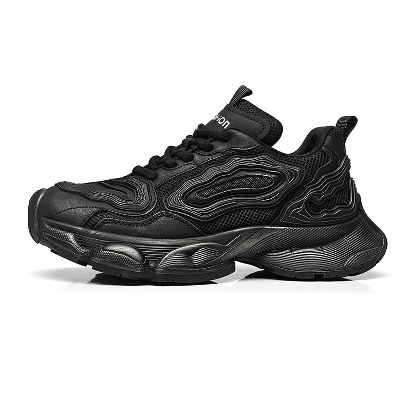 Men's Autumn Paris Black Dad Trendy Korean Style Versatile Heightened Niche Men's Casual Shoes