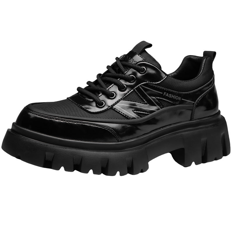Men's Korean Style British Trend Thick Bottom Leather Shoes
