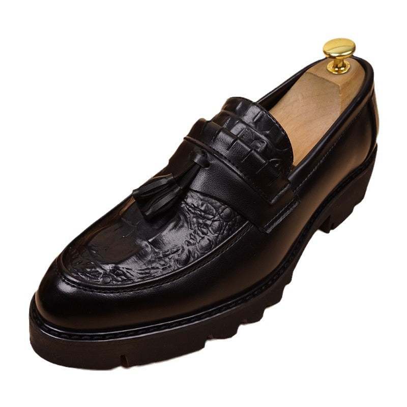 Men's Platform Height Increasing Insole Trendy Korean Men's Business Leather Shoes