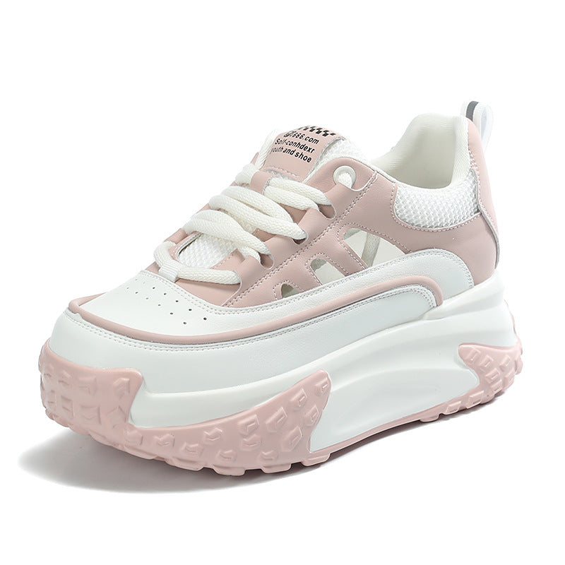 Women's Hollowed Summer Small Breathable Hidden White Sneakers