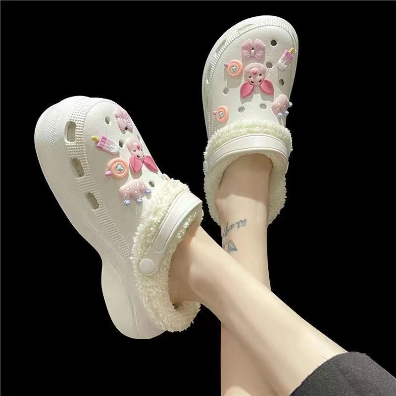 Women's Winter Fleece-lined Warm Cute Couple Cotton Home Women's Shoes