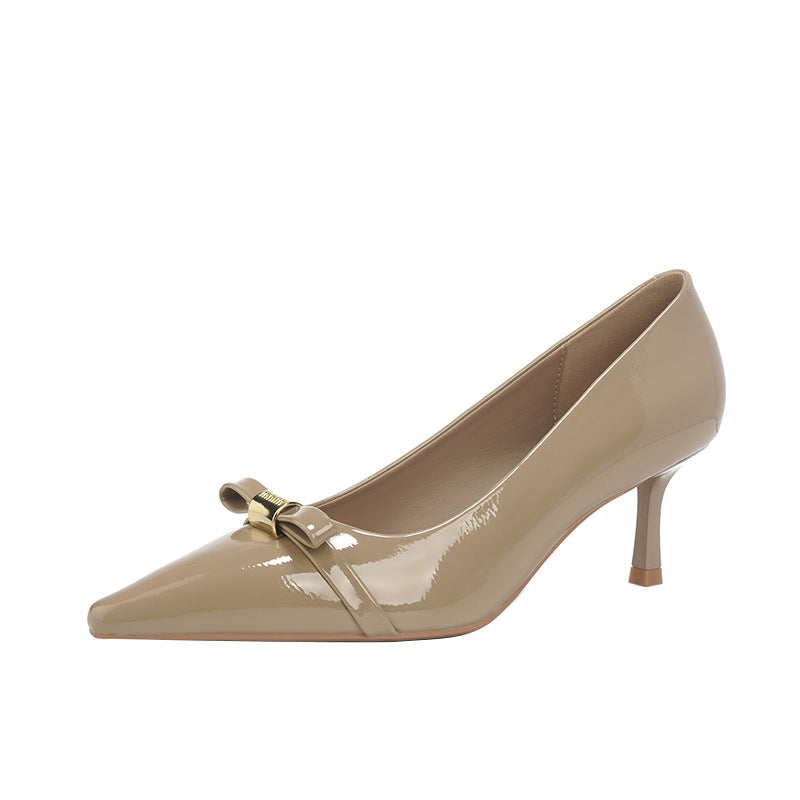 Design Bow Sweet Classy High Female Stiletto Not Tired Feet Heels
