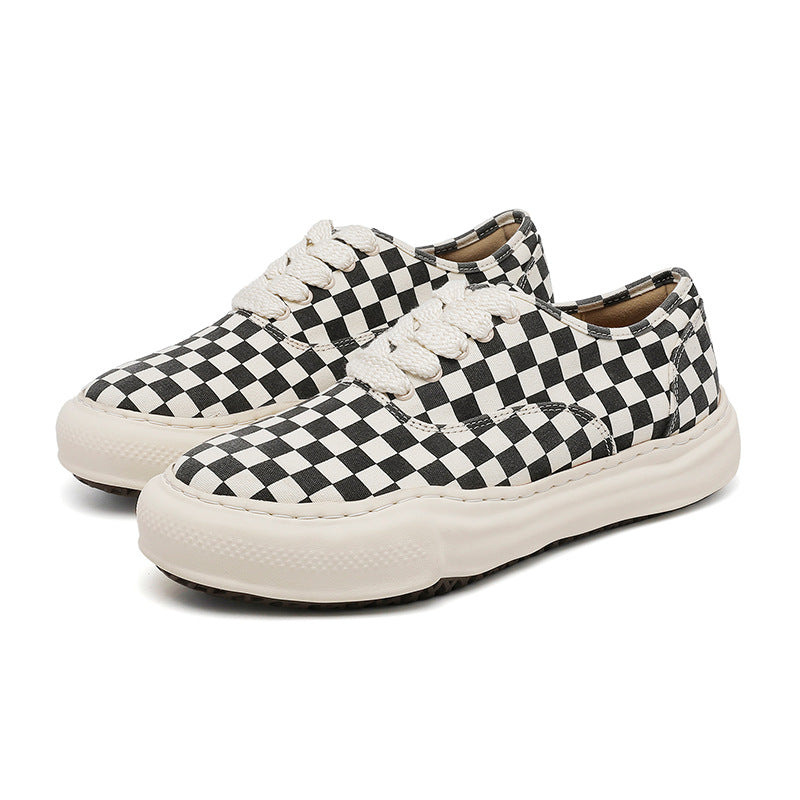 Women's & Men's Platform Chessboard Lattice Dissoed Low Top Men's Board Shoes