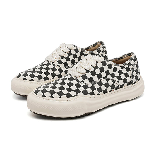 Women's & Men's Platform Chessboard Lattice Dissoed Low Top Men's Board Shoes