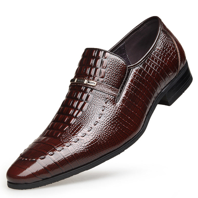 Men's Car Genuine Breathable Formal Wear Height Leather Shoes