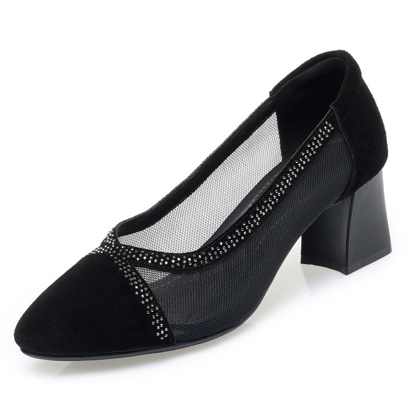 Women's Single Mid Perforated Breathable Mesh Surface Casual Shoes