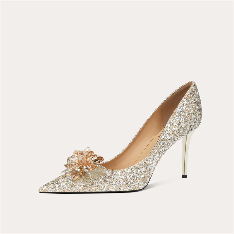Reception Dress Bridal Crystal Bridesmaid French Women's Fashion Shoes