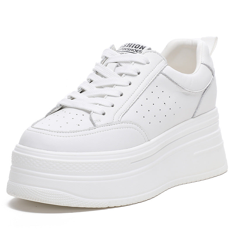 Women's Thick Bottom Height Increasing Insole Punching Sneakers