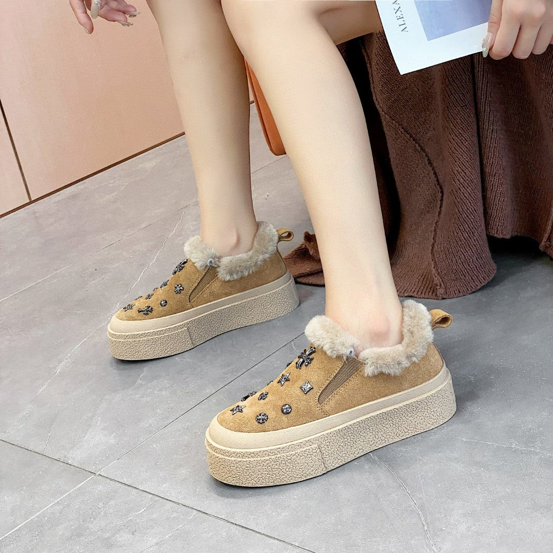 Women's Fleece-lined Warm Plush Winter Thick Cotton Snow Boots